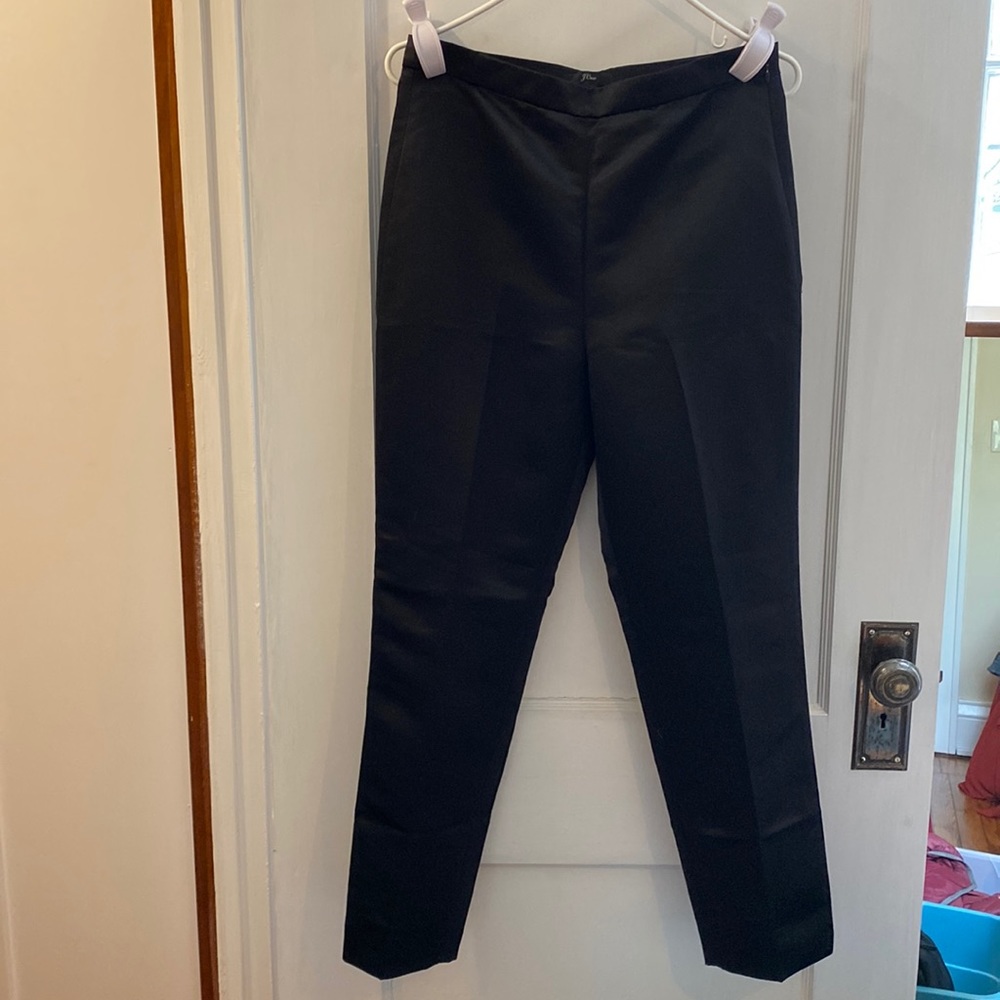J. Crew Black Satin Ankle Pant NWT